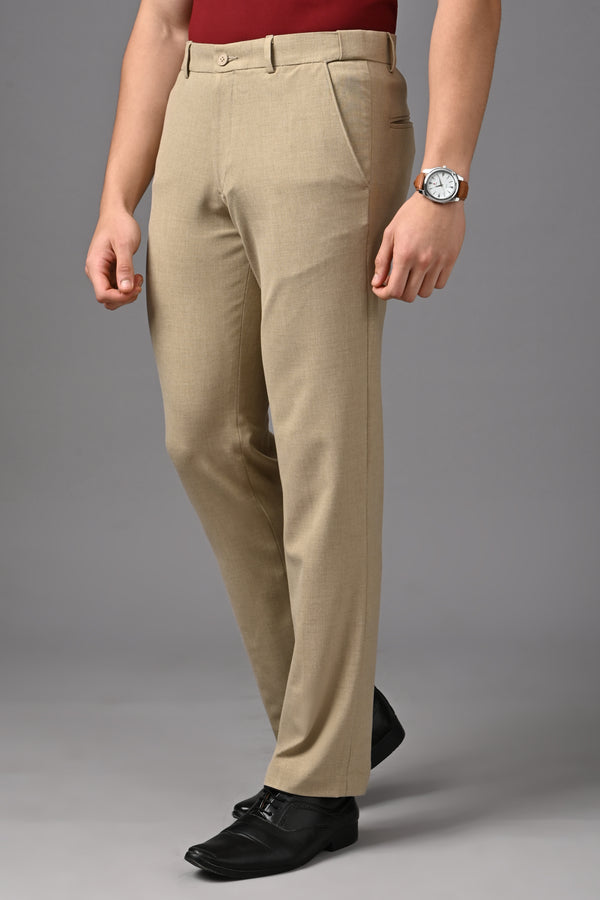 Straight Fit 4-Way Stretch - Beige Mélange alternate view