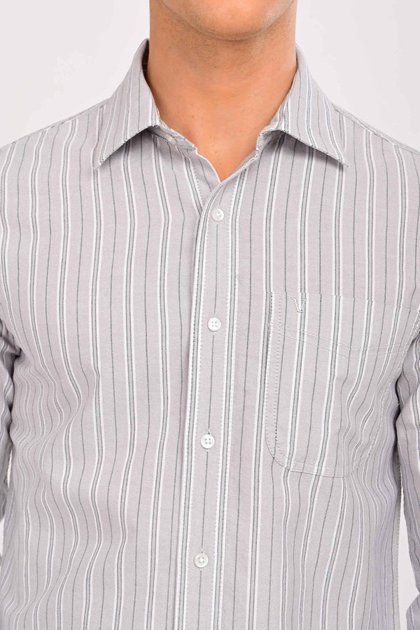 Essential Stripe Cotton Shirt – Tailored Comfort Fit