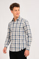 Smart Casual Plaid Shirt Stone Blue