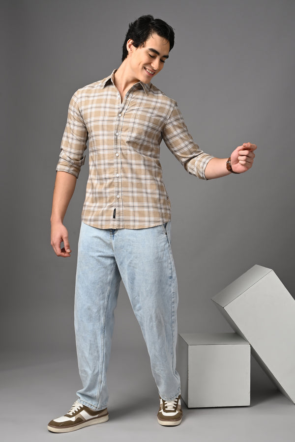 Checked Cotton Casual Shirt — view 3