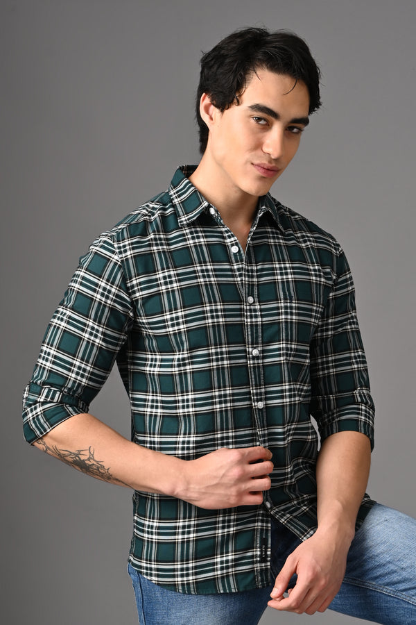 Checked Cotton Casual Shirt — view 12