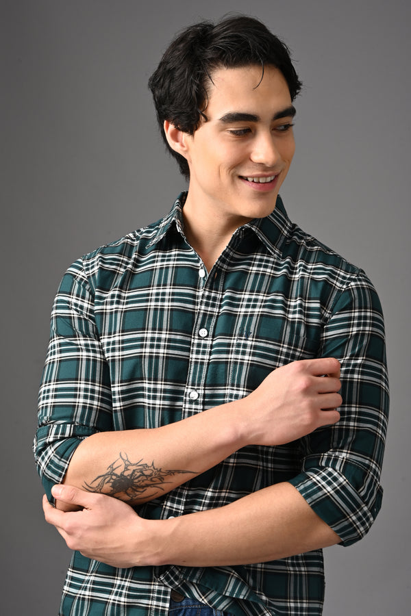 Checked Cotton Casual Shirt — view 14