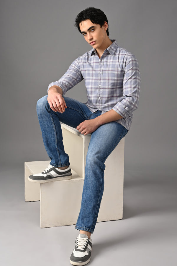 Checked Cotton Casual Shirt — view 21