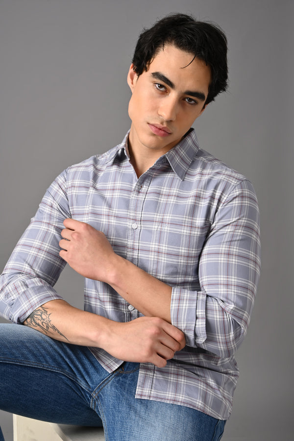 Checked Cotton Casual Shirt — view 22