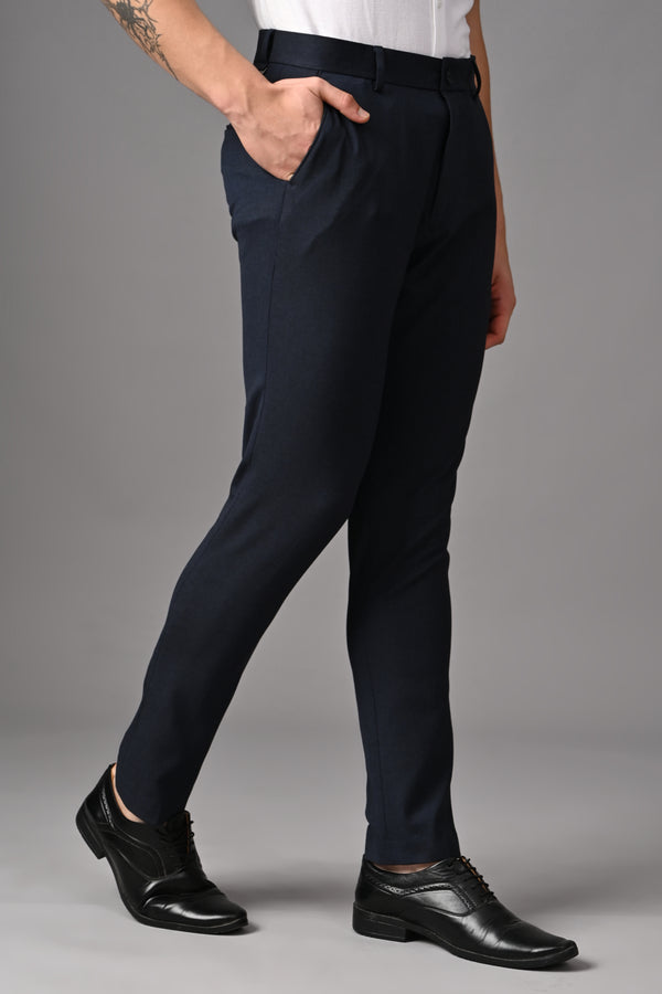 Ankle-Fit Stretch Trouser - Melange Blue (image 2)