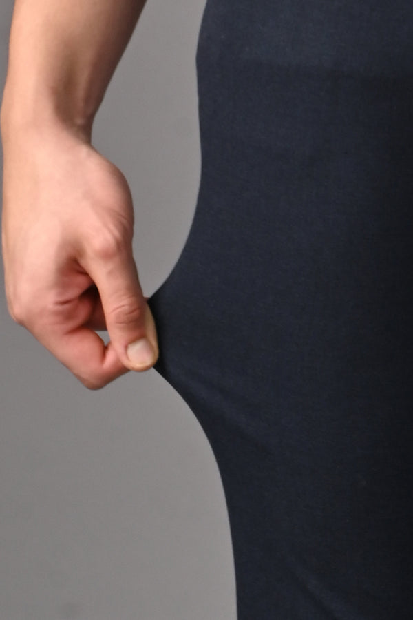 Ankle-Fit Stretch Trouser - Melange Blue (image 1)