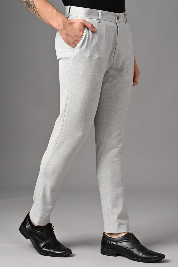 Ankle-Fit Stretch Trouser - Melange Lighter Grey (image 3)