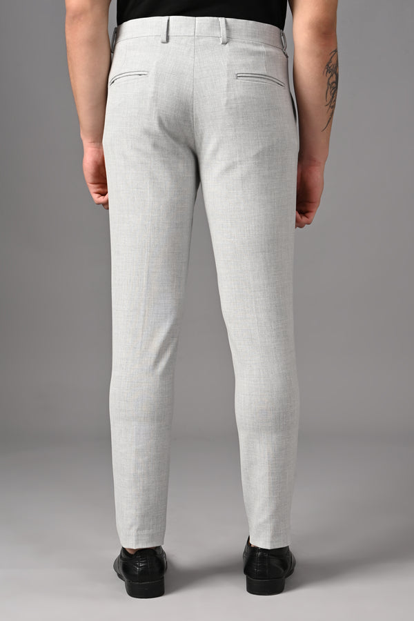 Ankle-Fit Stretch Trouser - Melange Lighter Grey (image 2)
