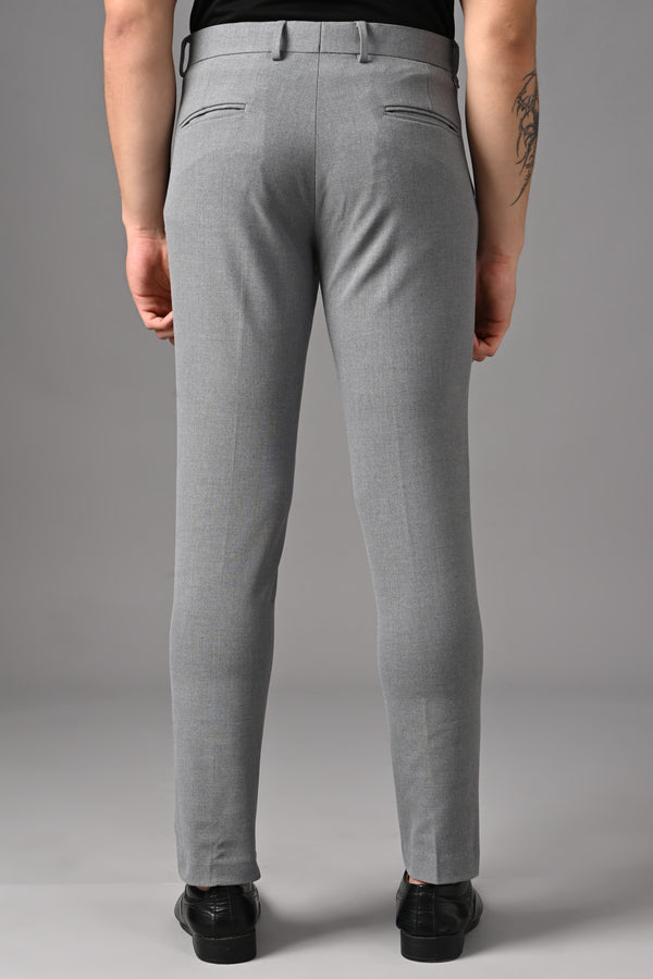 Ankle-Fit Stretch Trouser - Grey Mélange (image 2)