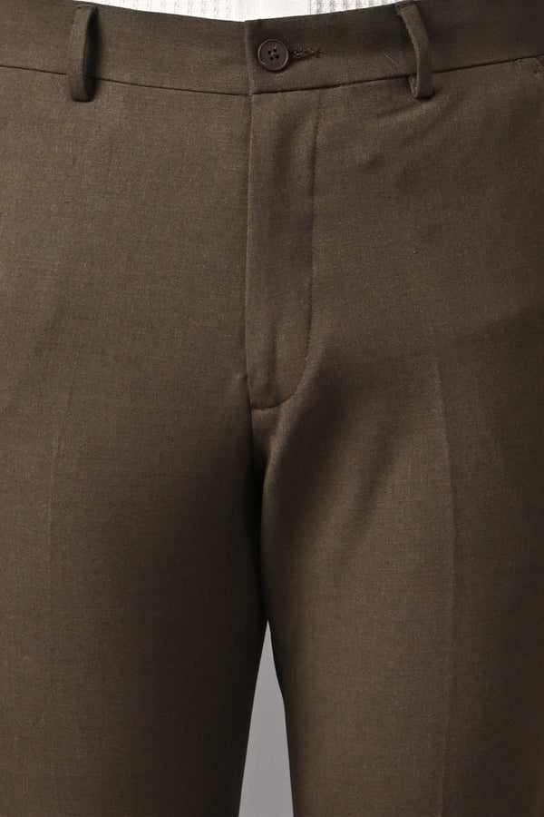 Ankle-Fit Stretch Trouser - Mélange Brown (image 3)
