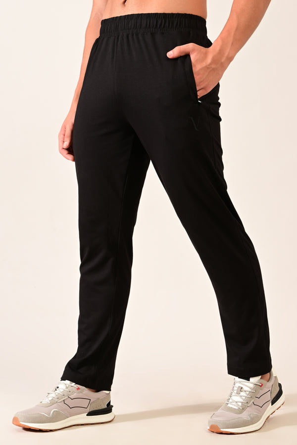 IVYN 4-Way Stretch Cotton Track Pants – Slim Fit - Jet Black alternate view