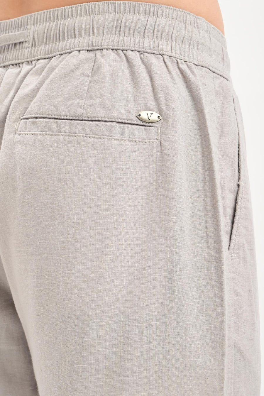 Oasis Linen-Blend Drawstring Trousers — Dove Grey - IVYN