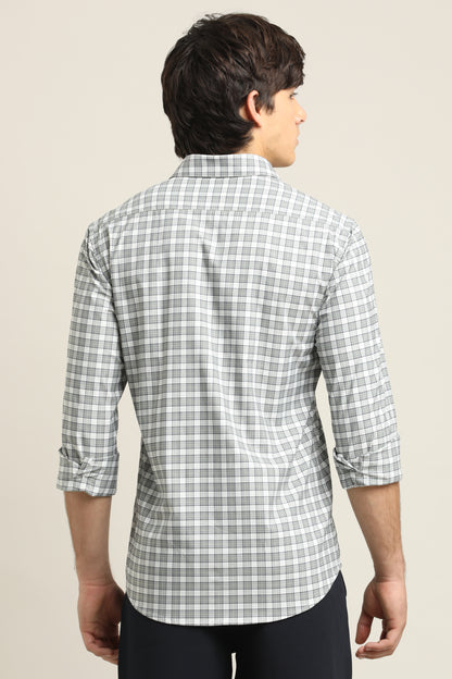 Ash Grey Checked TENCEL Shirt