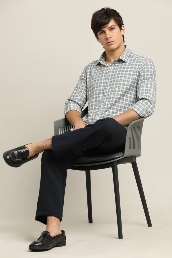 Ash Grey Checked Shirt — view 5