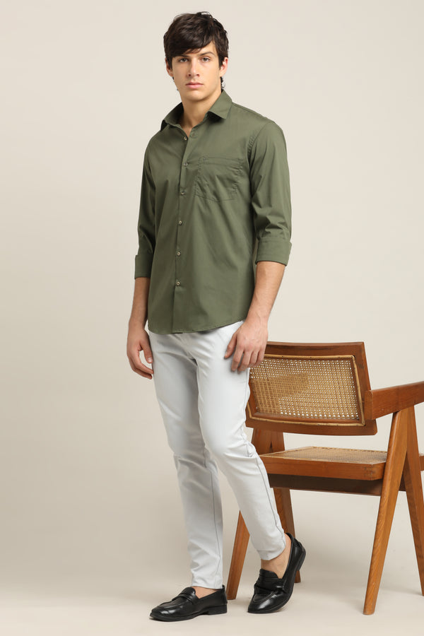 Solid Shirt - Olive Green alternate view
