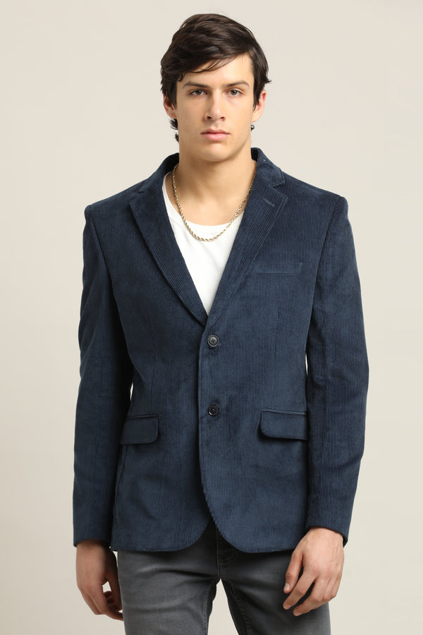 Men's Corduroy Blazer - Blue (image 3)