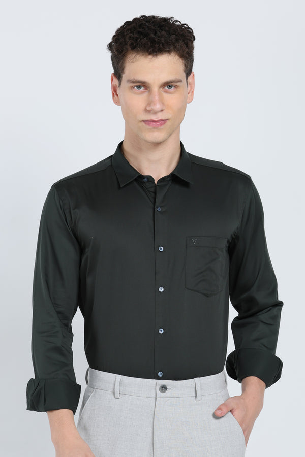 Pristine Jet Black Dress Shirt - IVYN