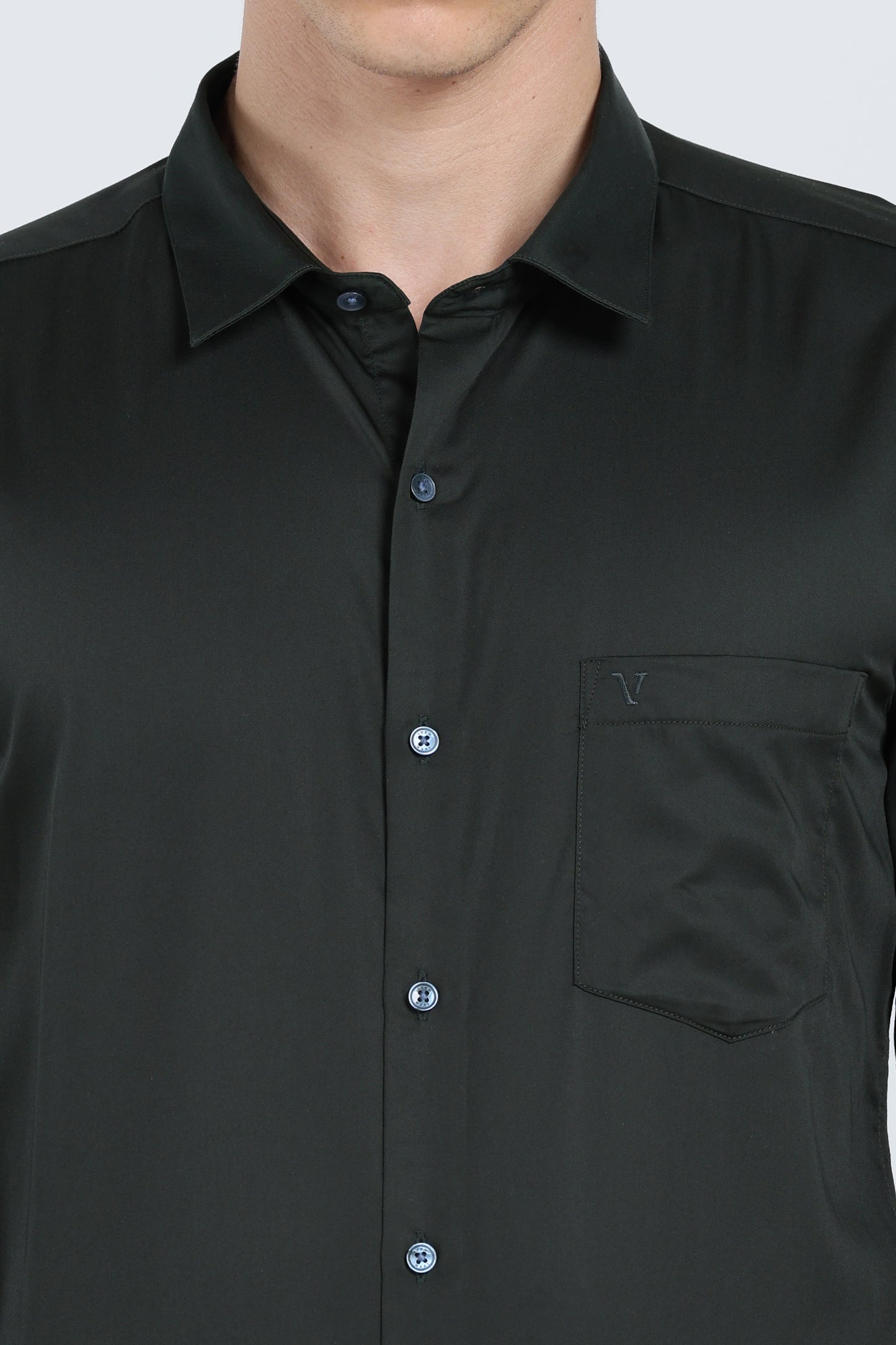 Pristine Jet Black Dress Shirt - IVYN