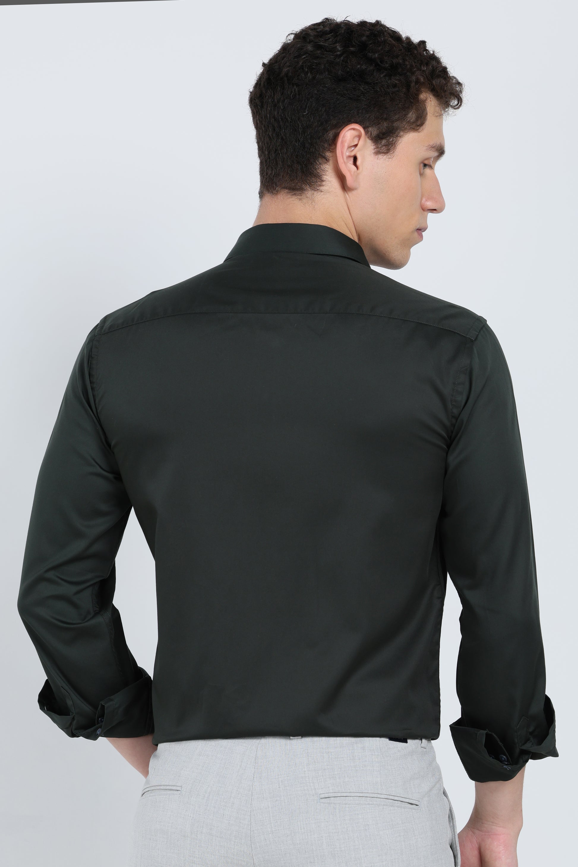 Pristine Jet Black Dress Shirt - IVYN