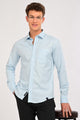 Men’s Premium Solid Cotton Shirt – Tailored Comfort Fit Arctic Blue