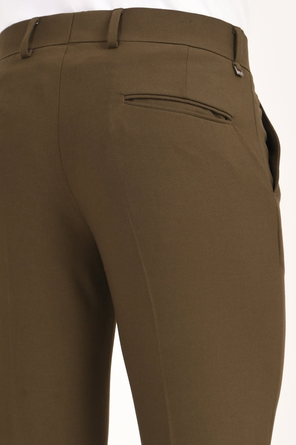 Ankle-Fit Stretch Trouser - Olive Green (image 1)