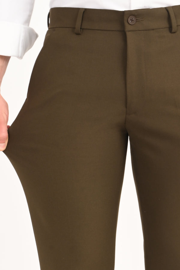 Ankle-Fit Stretch Trouser - Olive Green (image 3)