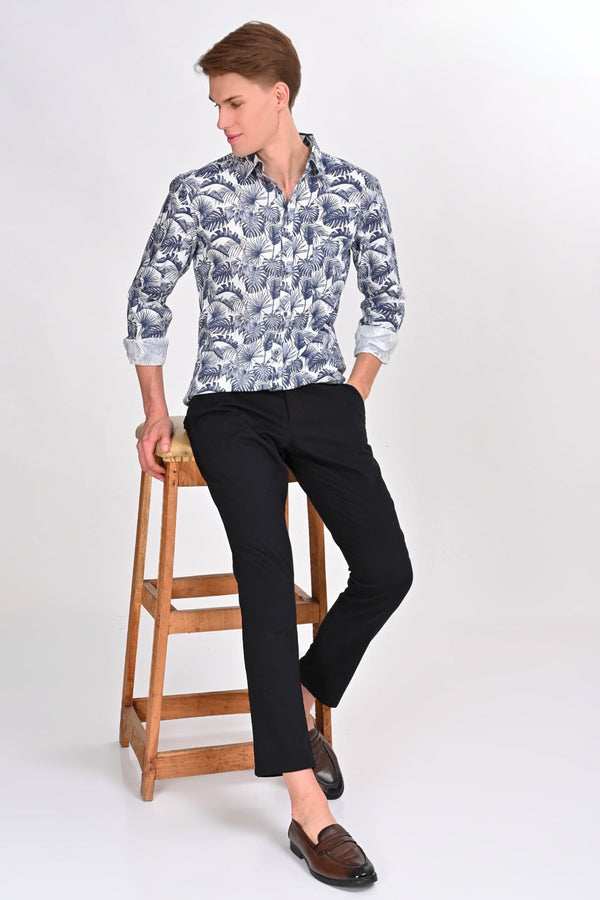 Aiden White & Blue Leaf Shirt (image 6)