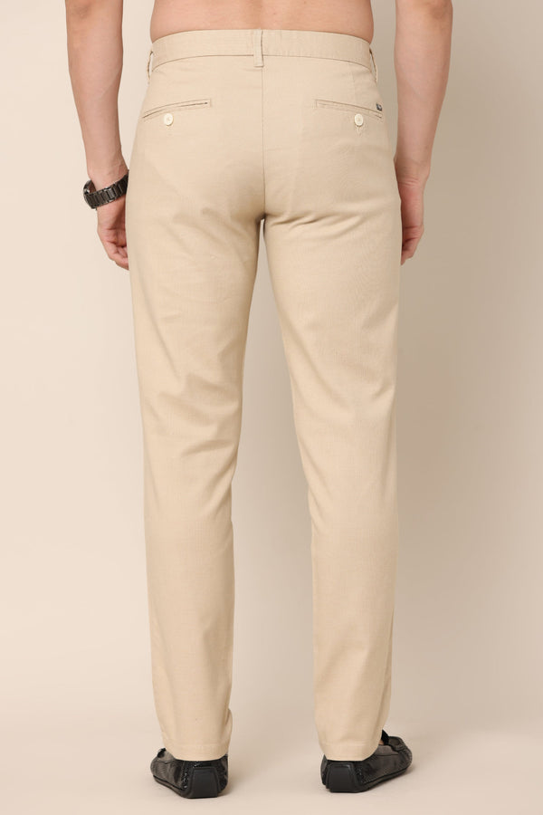 Airflex Beige Checked Cotton Chinos (image 5)