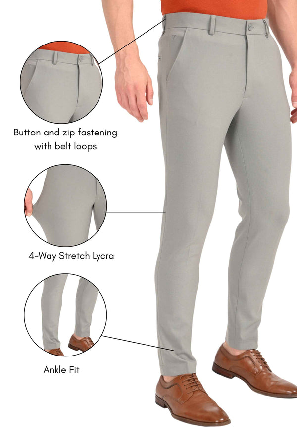 Ankle-Fit Stretch Trouser - Elegant Ash Grey (image 1)