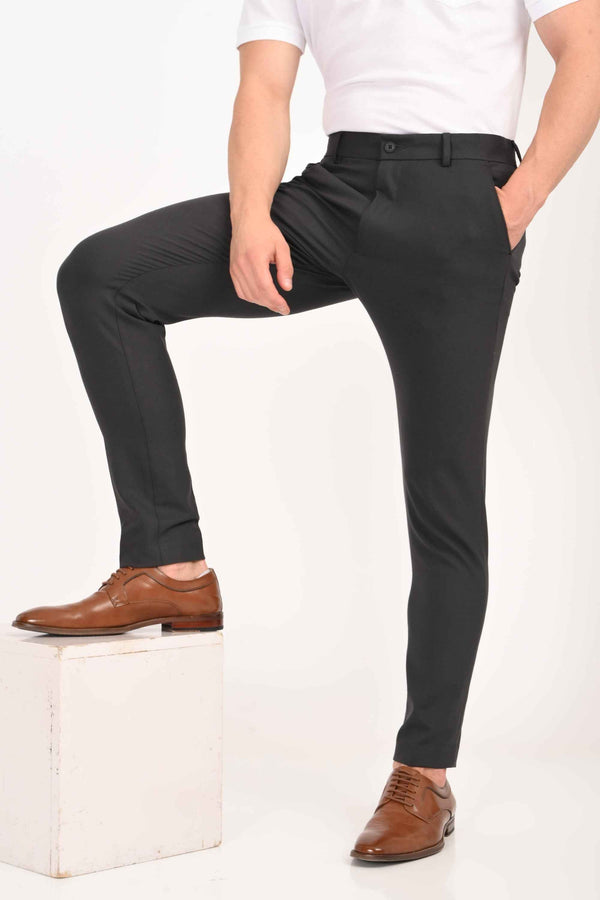 Ankle-Fit Stretch Trouser - Charcoal Black alternate view