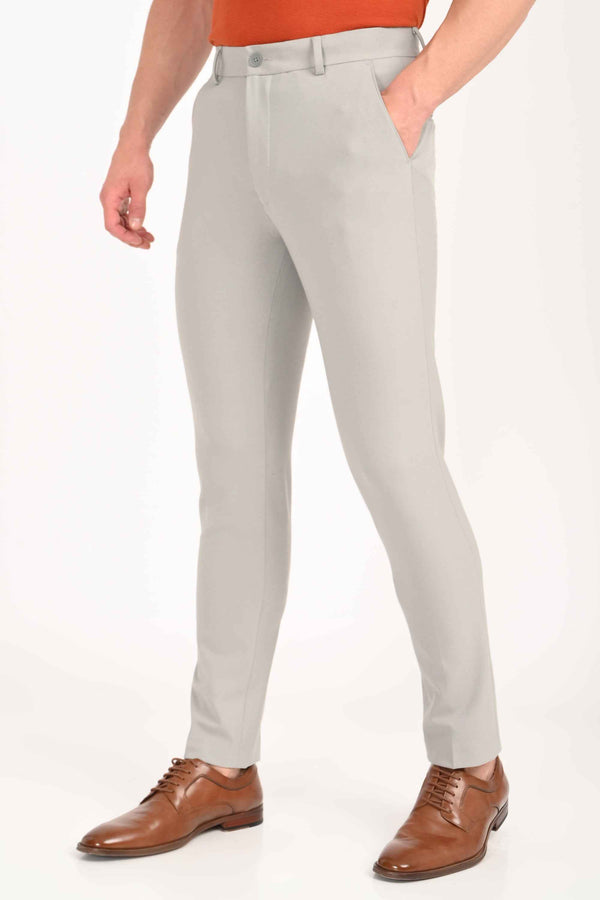 Ankle-Fit Stretch Trouser - Light Grey alternate view