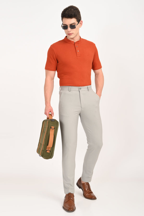 Ankle-Fit Stretch Trouser - Light Grey (image 4)
