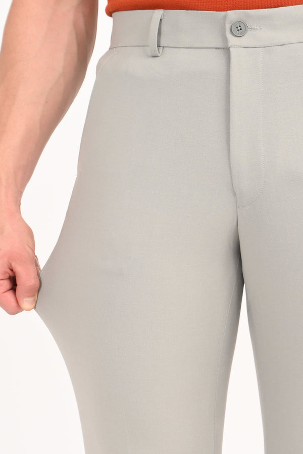 Ankle-Fit Stretch Trouser - Light Grey (image 6)