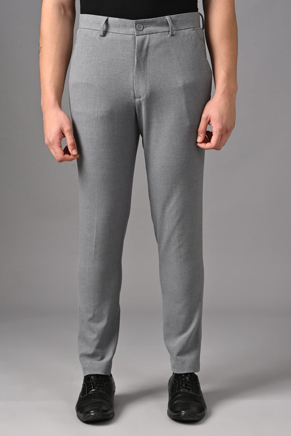Ankle-Fit Stretch Trouser - Grey Mélange (image 5)