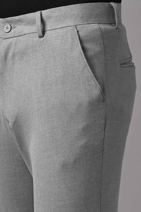Ankle-Fit Stretch Trouser - Grey Mélange (image 3)