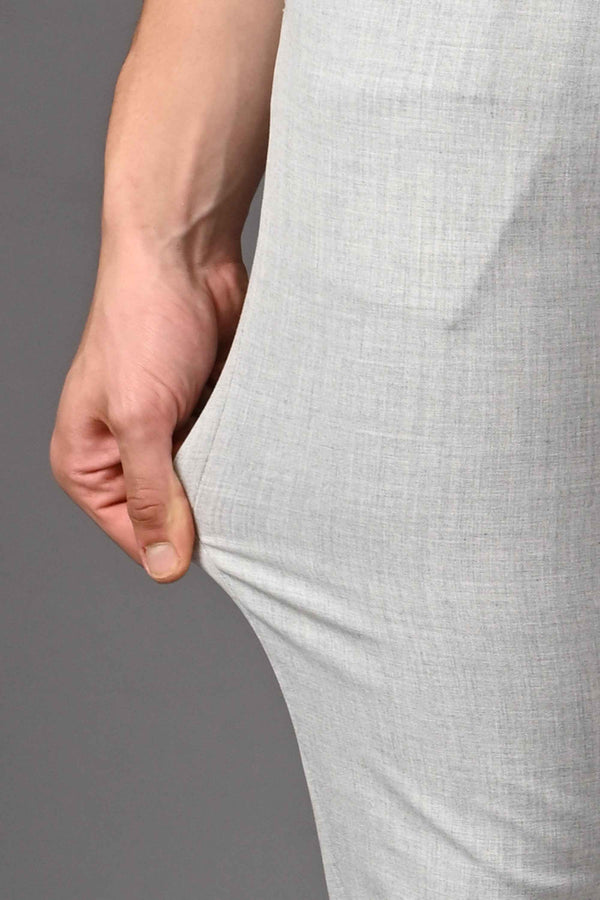 Ankle-Fit Stretch Trouser - Melange Lighter Grey (image 1)