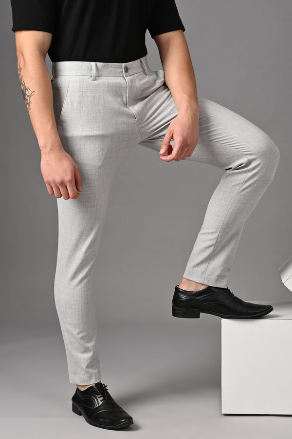 Ankle-Fit Stretch Trouser - Melange Lighter Grey (image 5)