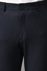 IVYN Ankle-Fit Stretch Trouser in Navy Blue Melange