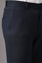 IVYN Ankle-Fit Stretch Trouser in Navy Blue Melange