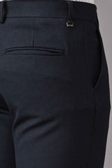 Ankle-Fit Stretch Trouser – Navy Blue Melange