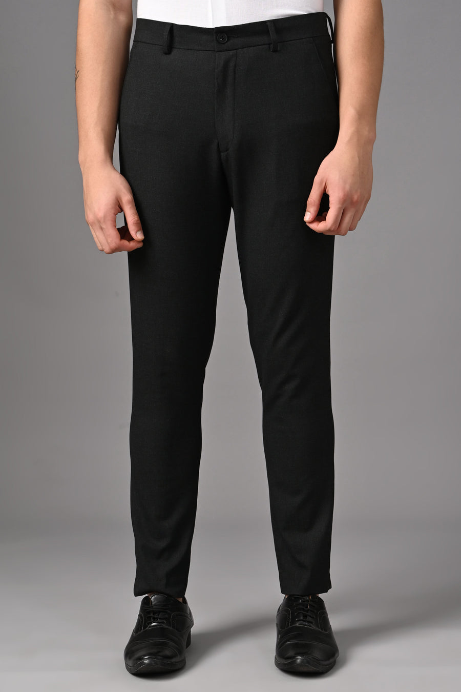 IVYN Ankle-Fit Stretch Trouser in Charcoal Black Melange