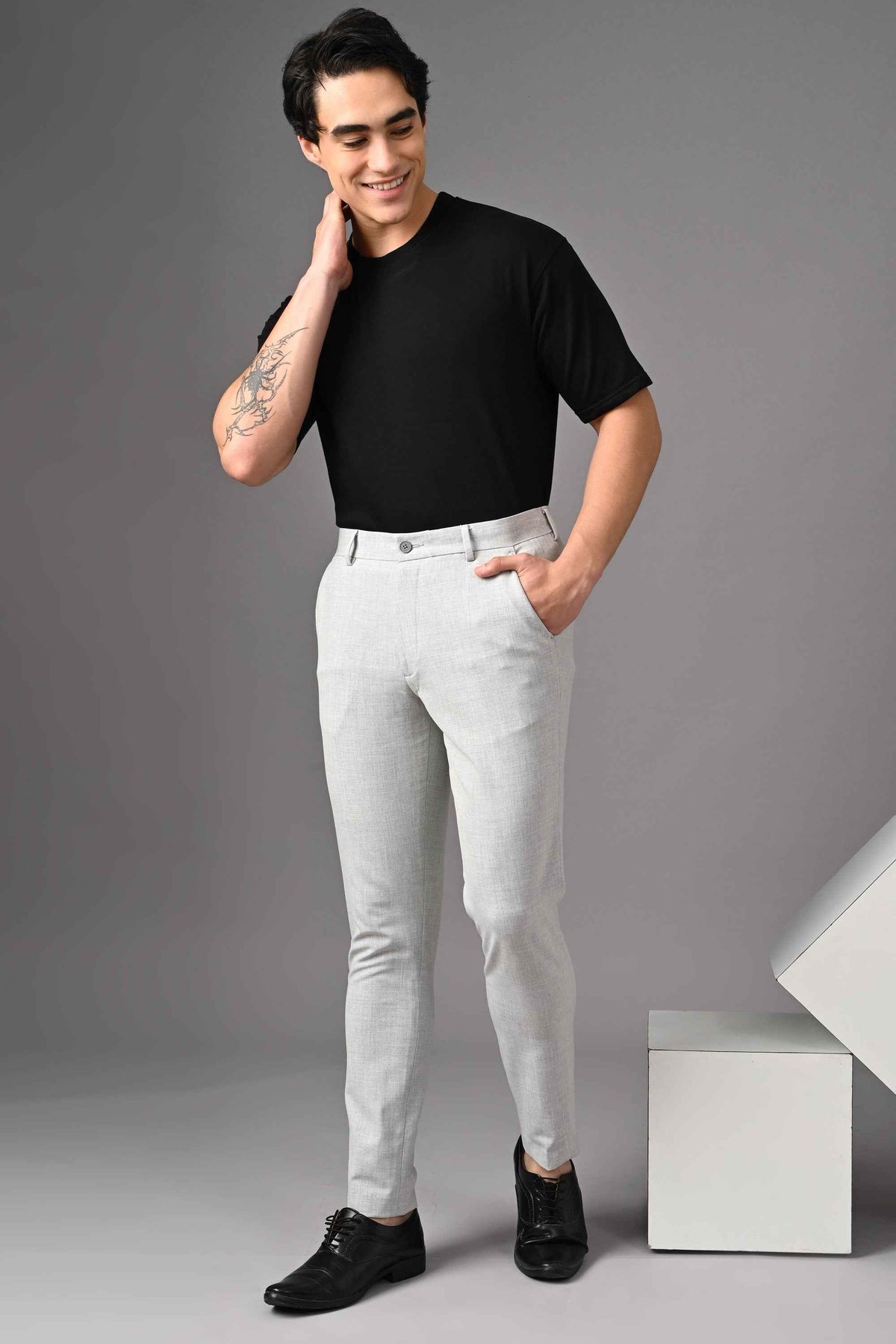 Comfort Series Formal Trouser – Light Grey Mélange