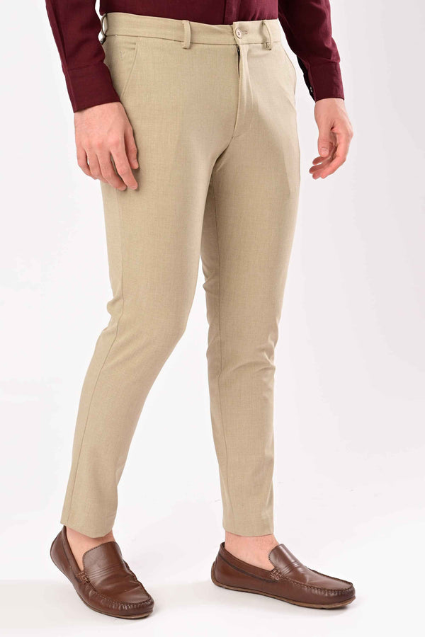 Ankle-Fit Stretch Trouser - Beige Melange (image 6)