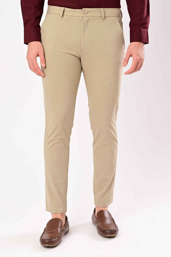 Ankle-Fit Stretch Trouser - Beige Melange (image 5)