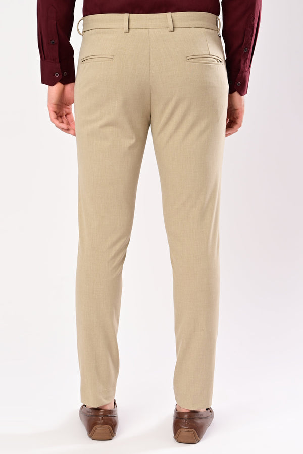Ankle-Fit Stretch Trouser - Beige Melange (image 4)