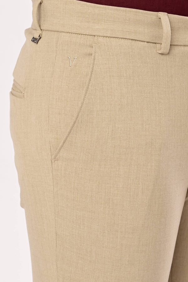 Ankle-Fit Stretch Trouser - Beige Melange (image 3)