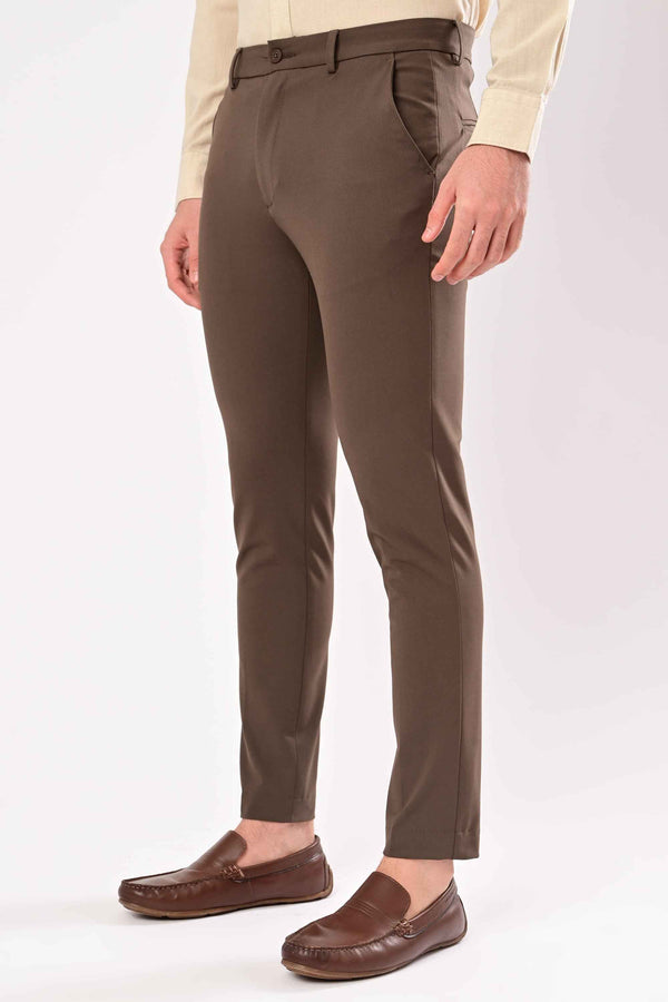 Ankle-Fit Stretch Trouser - Eco Brown alternate view