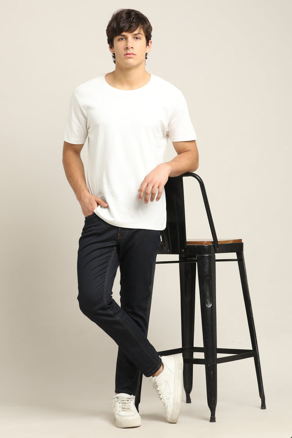 Ankle Fit Jeans - Dark Navy Blue