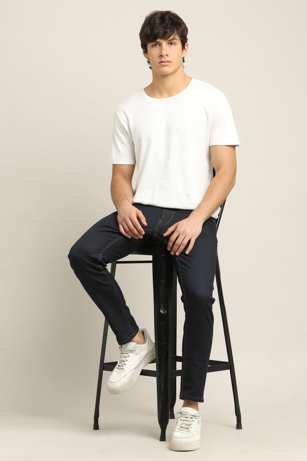 Ankle Fit Jeans - Dark Navy Blue (image 5)