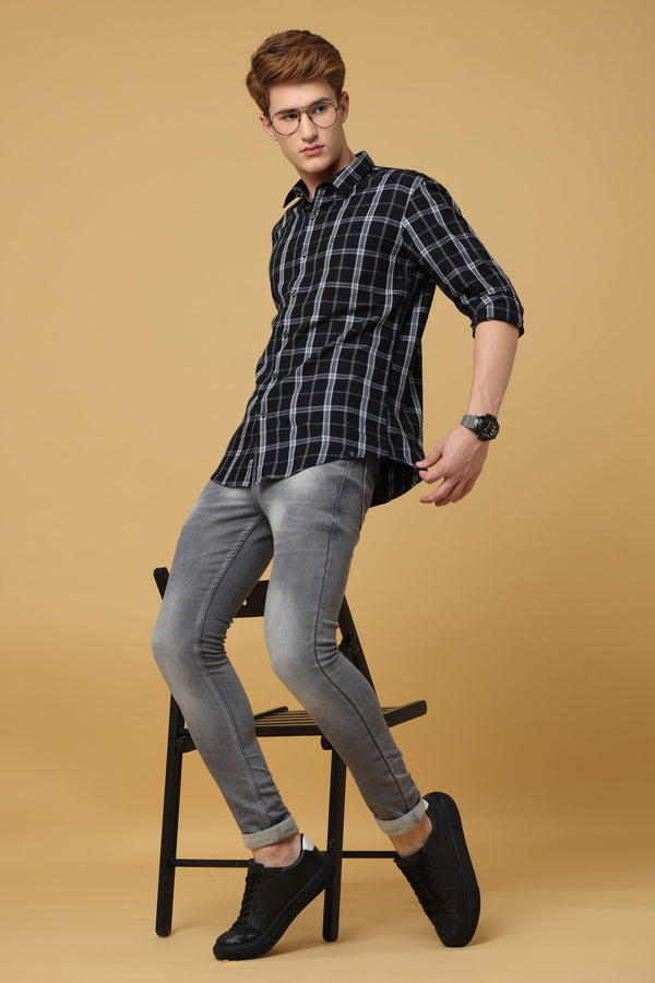 IVYN Black with white check shirt (image 1)